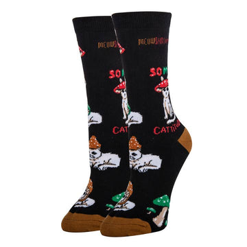 Cattitude Socks | Funny Crew Socks for Women