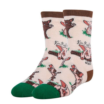 Pig Deal Socks  | Funny Crew Socks for Kids
