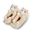Pair of plush cat-shaped women's slippers
