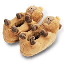 Pair of women's plush brown slippers with otter design 