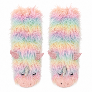 Calcetines con pantuflas de unicornio funky