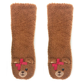 Teddy Burr Plush Sherpa Slipper Socks for Women