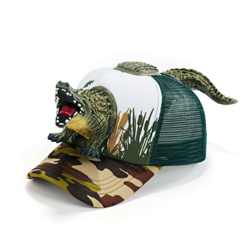 3d pop alligator trucker hat