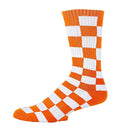 Checker Orange Socks| Funny Crew Socks for Men