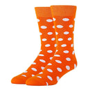 Polka Dot Orange Socks| Funny Crew Socks for Men