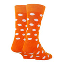Polka Dot Orange Socks| Funny Crew Socks for Men