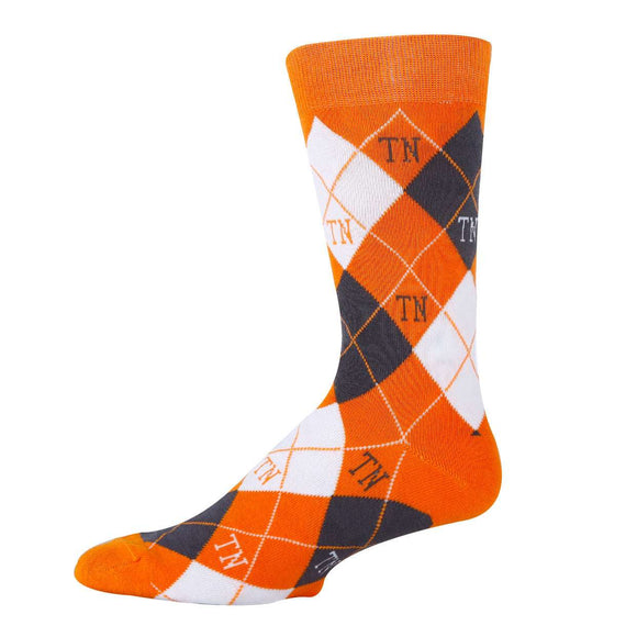 Tennessee Argyle Orange Socks| Funny Crew Socks for Men