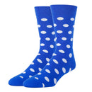 Polka Dot Royal Socks| Funny Crew Socks for Men