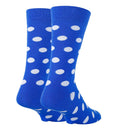 Polka Dot Royal Socks| Funny Crew Socks for Men
