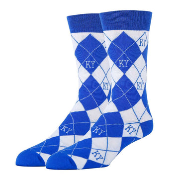 Kentucky Argyle Royal Socks| Funny Crew Socks for Men