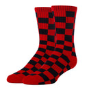 Checker Red Socks| Funny Crew Socks for Men