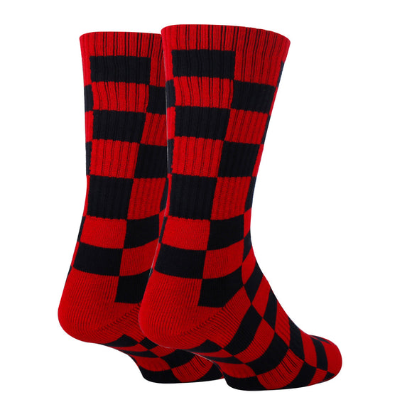 Checker Red Socks| Funny Crew Socks for Men