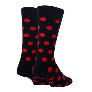 Polka Dot Red Socks| Funny Crew Socks for Men