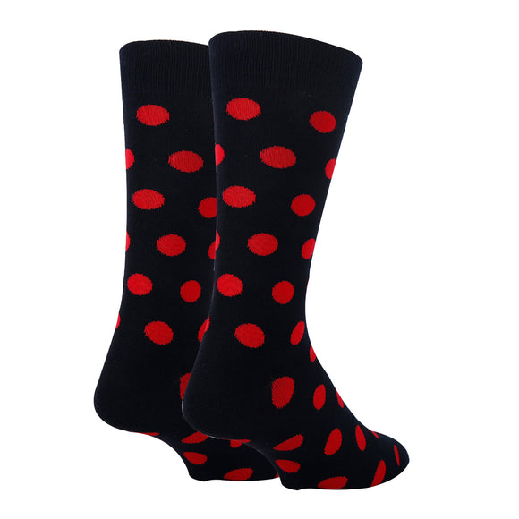 Polka Dot Red Socks| Funny Crew Socks for Men