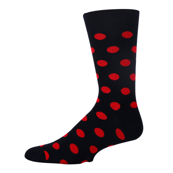 Polka Dot Red Socks| Funny Crew Socks for Men