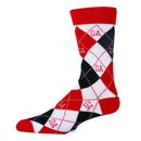 Georgia Argyle Red Socks| Funny Crew Socks for Men