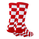 Checker Crimson Socks| Funny Crew Socks for Men