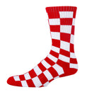 Checker Crimson Socks| Funny Crew Socks for Men
