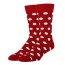 Polka Dot Crimson Socks| Funny Crew Socks for Men