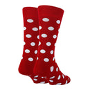 Polka Dot Crimson Socks| Funny Crew Socks for Men