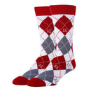 Alabama Argyle Crimson Socks| Funny Crew Socks for Men