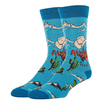 Austin Blues Socks| Funny Crew Socks for Men