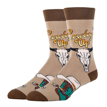 Cowboy Up Socks| Funny Crew Socks for Men