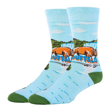 Buffalo Views Socks| Funny Crew Socks for Men