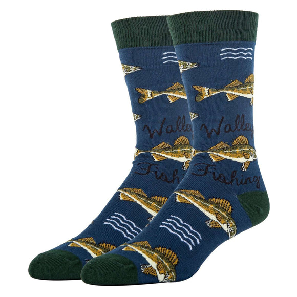 Walleye Socks| Funny Crew Socks for Men