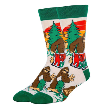 Mountain Dude Socks| Funny Crew Socks for Men