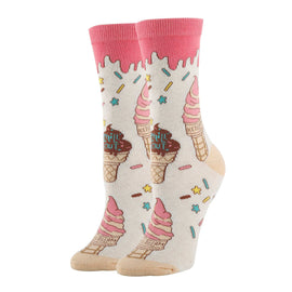 Ice Dreams Socks | Novelty Crew Socks For Women