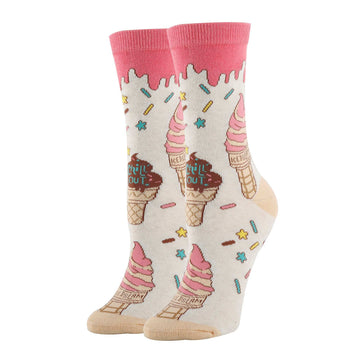 Ice Dreams Socks | Novelty Crew Socks For Women