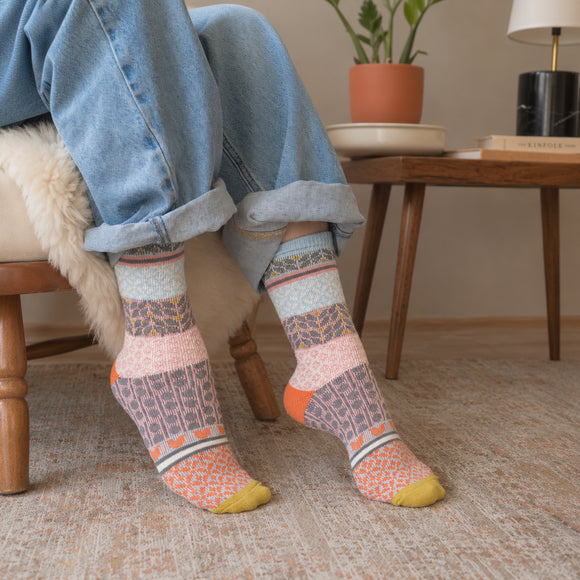 Ava Fuzzy Knit Socks