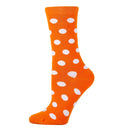 Polka Dot Orange Socks| Funny Crew Socks for Women