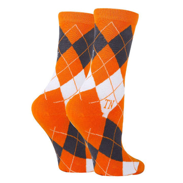 Tennessee Argyle Orange Socks| Funny Crew Socks for Women