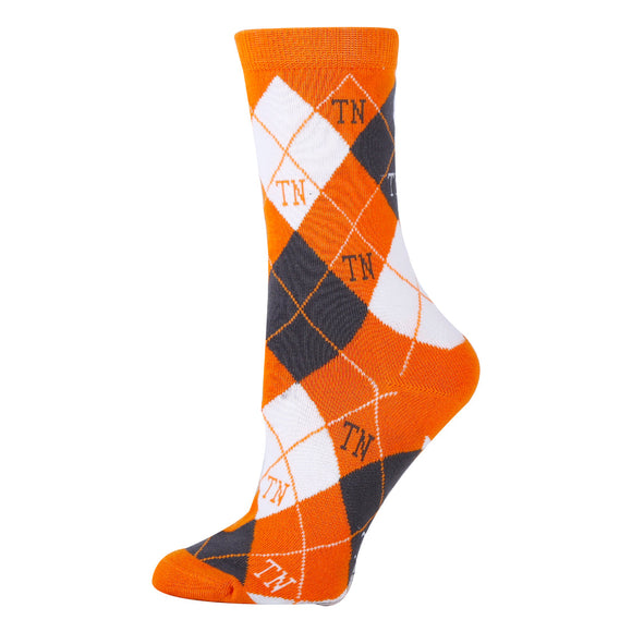 Tennessee Argyle Orange Socks| Funny Crew Socks for Women