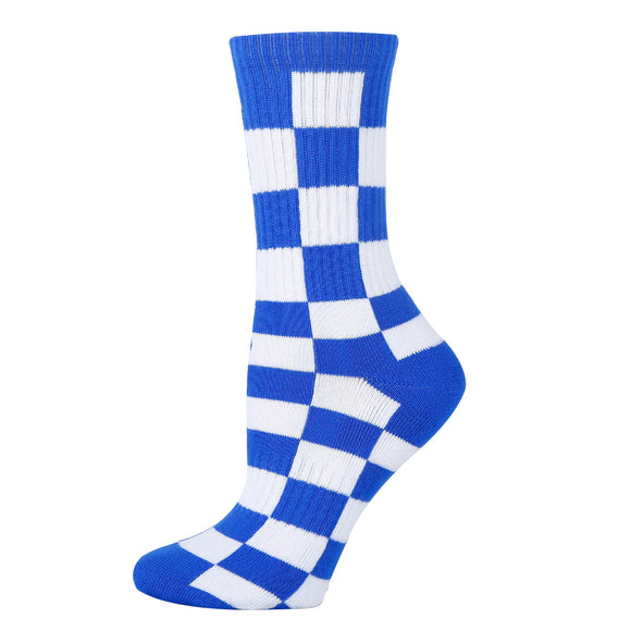 Checker Royal Socks| Funny Crew Socks for Women