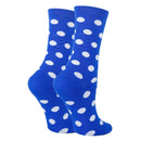 Polka Dot Royal Socks| Funny Crew Socks for Women