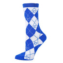Kentucky Argyle Royal Socks| Funny Crew Socks for Women
