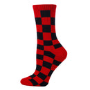 Checker Red Socks| Funny Crew Socks for Women
