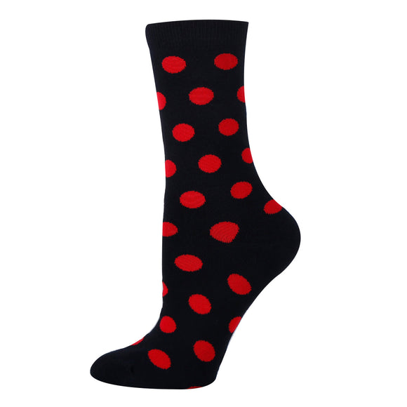 Polka Dot Red Socks| Funny Crew Socks for Women