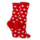 Polka Dot Crimson Socks| Funny Crew Socks for Women