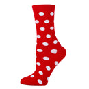 Polka Dot Crimson Socks| Funny Crew Socks for Women