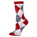 Alabama Argyle Crimson Socks| Funny Crew Socks for Women