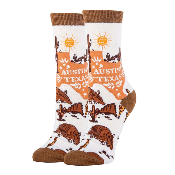 Austin Night Socks| Funny Crew Socks for Women