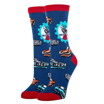 Motor City Socks| Funny Crew Socks for Women