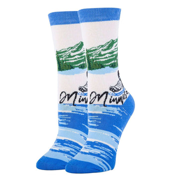 Minnesota View Socks| Funny Crew Socks for Women
