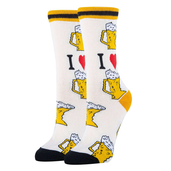 Beer Me Please Socks| Funny Crew Socks for Women