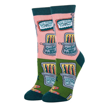 Sardines Socks| Funny Crew Socks for Women