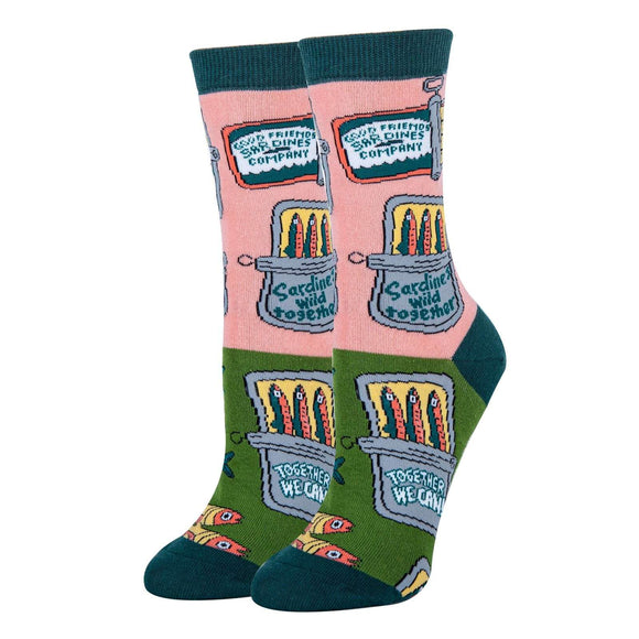 Sardines Socks| Funny Crew Socks for Women